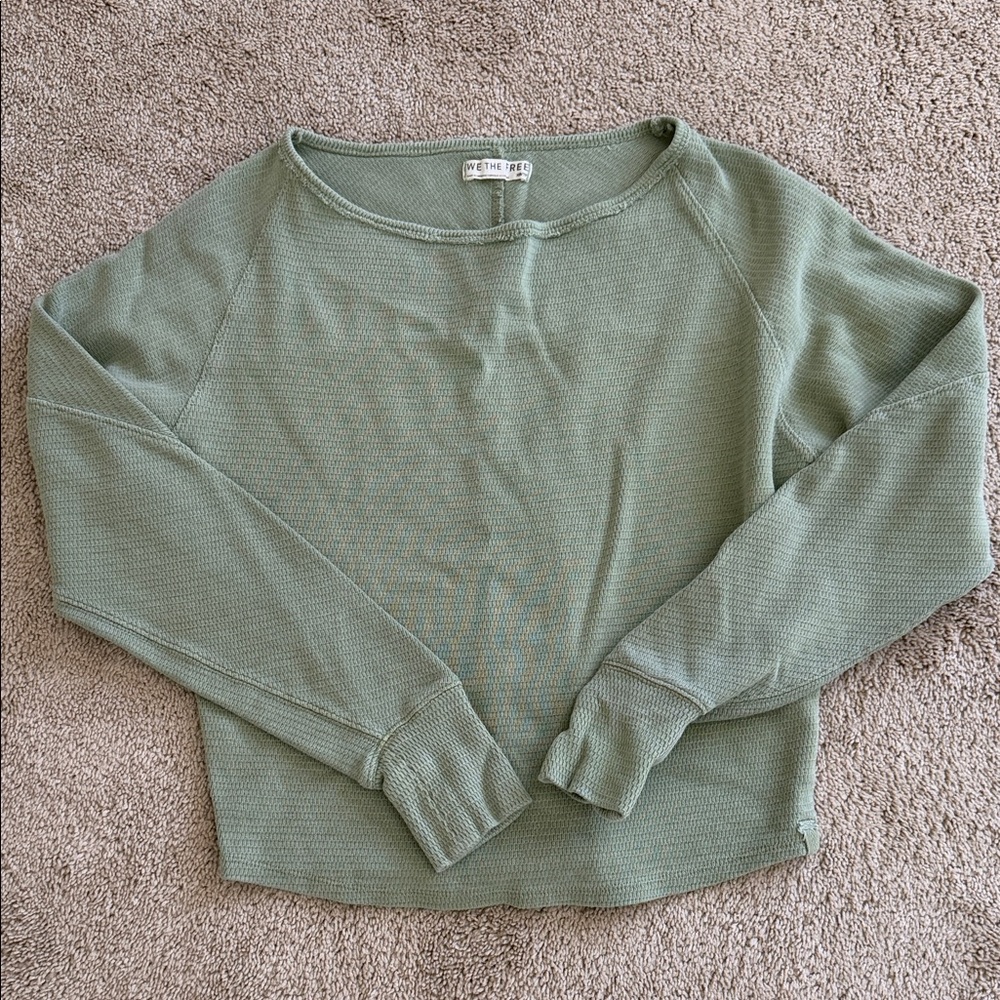 We The Free Sage Green Knit Top